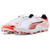 Image de Puma Ultra 5 Play MG, Chaussure de Football Unisexe, Puma White-Puma Black-Glowing Red,
