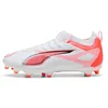 Image de Puma Mixte Enfant Ultra 5 Match FG/AG Jr, Puma White Puma Black Glowing Red, 29 EU