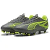 Image de Puma Ultra 5 Play FG/AG, Chaussure de Football Unisexe, Matte Aged Silver-Yellow Alert-Puma Aged Silver,