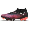 Image de PUMA Future 8 Match FG/AG Wn's, Chaussure de Football Femelle, PUMA Black-PUMA White-Glowing Red,