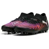 Image de PUMA Future 8 Match MG, Chaussure de Football Unisexe, PUMA Black-PUMA White-Glowing Red,