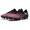 Image de Puma Future 8 Play FG/AG, Chaussure de Football Unisexe, Puma Black-Puma White-Glowing Red,