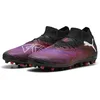 Image de PUMA Future 8 Pro MG, Chaussure de Football Unisexe, PUMA Black-PUMA White-Glowing Red,