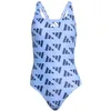 Image de Adidas Femme Logo Graphic V-Back Swimsuit, Blue Fusion/Dark Blue, 34