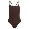 Image de adidas Femme Iconisea Ribbed Padded Thin Straps Swimsuit Swimwear, Aurora Coffee, 42