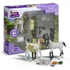 Image de Schleich Horse Club | Kit de Premiers Secours de Sarah 42777 | avec 2 poulains, Sarah articulée et Accessoires | Jouet éducatif pour Enfants dès 5 Ans | Coffret de 8 pièces