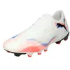 Image de PUMA Chaussures de Football Basses Future 8 Match FG/AG Unisexe 46.5, White Black Glowing Red