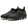 Image de Puma Future 8 Match FG/AG Jr Chaussures de Football Unisexes pour Enfant, Puma Black Fizzy Light Green Terrain, 35.5 EU