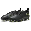 Image de Puma Future 8 Play FG/AG Jr Chaussures de Football Unisexes pour Enfants, Puma Noir pétillant Vert Clair Terrain, 34 EU