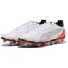 Image de Puma King Pro FG/AG, Soccer Shoe Unisex, Puma White-Puma Silver-Glowing Red, 42.5