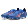 Image de PUMA Chaussures de Football Ultra 6 Pro FG/AG Unisexe 47, Ultra Blue White Glowing Red