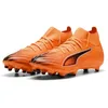 Image de PUMA Chaussures de Football Ultra 6 Match+ FG/AG Unisexes, Heat Fire PUMA Noir/Rouge Brillant, 39 EU