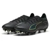 Image de PUMA Chaussures de Football Ultra 6 Match FG/AG Unisexes, Puma Noir pétillant Vert Clair Terrain, 42.5 EU
