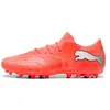 Image de PUMA Future 9 Match Fusion MG Chaussures de Football Unisexe Rouge Brillant Blanc Noir Argent 40 EU, Glowing Red PUMA White PUMA Black PUMA Silver, 40.5 EU