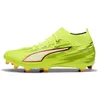 Image de PUMA Chaussures de Football Ultra 6 Match+ FG/AG Unisexes, Yellow Alert Black-Glowing Red-Lime Squeeze, 45 EU, Yellow Alert PUMA Squeeze Squeeze Noir/Rouge, 45 EU