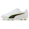 Image de PUMA Chaussures de Football Unisexe King 20 Play FG/AG, Blanc/Rouge/Jaune Alerte, Pointure 39, Puma Alerte Blanche, Rouge, Jaune, 39 EU