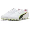 Image de PUMA King 20 Match FG/AG JR Chaussures de Football, Blanc/Rouge et Jaune Alerte, 36 EU, Puma Alerte Blanche, Rouge, Jaune, 35.5 EU