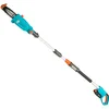 Image de Set sécateur ssfil télescopique TCS 20/18 V P4A Gardena, prêt à l’emploi : Élagueuse,portée maximale de 4 m, longueur de la lame 20 cm, tête inclinable, avec batterie 18 V P4A et sangle (14770-20)