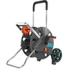 Image de Dévidoir CleverRoll L Easy de Gardena : dévidoir sur roues d'une capacité de 100 m, particulièrement stable, avec guidage confortable dans un cadre métallique robuste, antigoutte (18520-88)
