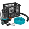 Image de Gardena Kit anti-innondations 9000: pompe submersible de débit 9000 l/h, fonctionnement automatique, filtre à particules jusqu’à 25 mm, avec raccord de tuyau et coffre de rangement, 300 W (9041-20)
