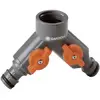 Image de Distributeur deau 2 voies GARDENA 938-20 plastique avec vanne de régulation 24,2 mm (3/4) (filet int.), raccord enfichable