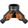 Image de Distributeur deau 2 voies GARDENA 00940-20 plastique avec vanne de régulation raccord enfichable, 30,3 mm (1) (filet int.)
