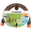Image de Set de connexion grand débit de Gardena : kit complet pour le raccordement d'une tuyauterie et d'un système de gicleurs à l'alimentation en eau, avec robinet, raccords de tuyau et flexible (2713-20)