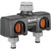 Image de Distributeur deau 2 voies GARDENA 8193-20 plastique avec vanne de régulation raccord enfichable, 30,3 mm (1) (filet int.), 24,2 mm (3/4) (filet int.)