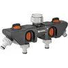 Image de Distributeur deau 4 voies GARDENA 08194-20 avec vanne de régulation raccord enfichable, 26,44 mm (3/4) (filet ext.), 33,25 mm (1) (filet ext.)