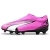 Image de Puma Unisex Youth Ultra Match Ll Fg/Ag Jr Soccer Shoes, Poison Pink-Puma White-Puma Black, 28 EU