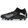 Image de Puma Unisex Youth Future 7 Match Fg/Ag Jr Soccer Shoes, Puma Black-Puma White, 31 EU