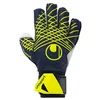 Image de uhlsport Football Gants de Gardien de But Prediction Soft Flex Frame - Gants de Gardien de But pour Enfants et Adultes avec Protection des Doigts, Marine/Blanc/Jaune Fluo, 9.5