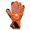 Image de uhlsport Football Gants de Gardien de But Super Resist+ HN - Gants de Gardien de But pour Gazon synthétique et Terrain Dur, Orange Fluo/Blanc/Noir, 4.5