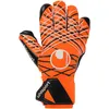 Image de uhlsport Football Gants de Gardien de But Super Resist+ HN - Gants de Gardien de But pour Gazon synthétique et Terrain Dur, Orange Fluo/Blanc/Noir, 5