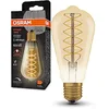 Image de Osram Lampe LED Vintage 1906 avec teinte dorée, 7W, 600lm, forme Edison avec 95 mm de diamètre et prise E27, couleur de lumière blanche chaude, filament en spirale, dimmable de durée de vie