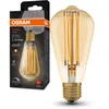 Image de Osram Lampe LED Vintage 1906 avec teinte dorée, 5,8W, 470lm, forme Edison avec 64 mm de diamètre et socket E27, couleur de lumière blanche chaude, filament droit, dimmable de durée de vie