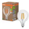 Image de Osram LED Superstar Classic Globe G 95 en forme de bouclassique, corps en verre transparent, 3,8 W, 806 lm,E27, lumière blanc froid de 4000 K, EEK A, diamètre 95 mm.