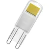 Image de Osram LED PIN LED-Lampe aus klarfarbenem Glas, mit 1.8 W für 200 lm, warmweißes Licht mit 2700 K, multicolor, Retrofit-Stecksockel G9, CRI 80, EEK E, 15 mm Durchmesser.