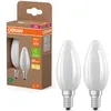 Image de Osram LED Superstar Classic B 40 en forme de mini bougie classique en verre dépoli, 2,2 W, 470 lm,E14, 2700 K pour lumière blanc chaud, EEK A, diamètre 35 mm, lot de 2