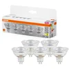 Image de Osram LED BASE MR16, pack avantage de 5 lampes basse tension, remplace les ampoules réflecteurs 35W classiques, blanc chaud (2700K), 3.8W, GU5.3, verre mat, non dimmable