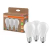 Image de Osram Lampes LED haute efficacité avec classe énergétique A, pack avantage de 3 lampes, remplace les ampoules 60W classiques, forme de poire, blanc chaud (2700K), E27, verre mat
