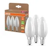 Image de Osram Lampes LED haute efficacité avec classe énergétique A, pack avantage de 3 lampes, remplace les ampoules 40W classiques, forme de bougie, blanc chaud (2700K), E14, verre mat