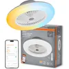 Image de Osram Ventilateur de plafond WiFi avec éclairage LED, couleur de lumière blanc chaud à blanc lumière du jour, 3000 lumens, contrôle par application et télécommande, variable, blanc