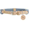 Image de HUNTER Collier pour Chien Malia, Couleur : Bleu Pigeon/Naturel, en Corde Souple et Cuir Robuste, léger, résistant, Look Moderne et élégant, Couleurs fraîches, fabriqué en Allemagne, Taille : 45
