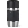 Image de Tefal Mug isotherme noir 0,3 L, Isolation double paroi, Maintien boissons chaudes 3h, Fraîches 6h, Acier inoxydable, Revêtement silicone, Travel Mug Compact N2160110