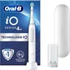 Image de Oral-B iO 4 Brosse À Dents Électrique, 1 Manche Blanc, Le Capteur De Pression Pour Protéger Les Gencives, Des Accessoires, 1 Brossette Ronde De Rechange, 1 Chargeur, 1 Étui De Voyage