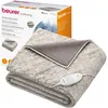 Image de Beurer HD 75 Couverture chauffante Nordic, aspect fourrure synthétique, avec 6 niveaux de température, lavable en machine (30°C), couverture chauffante avec arrêt automatique, beige/marron, 180x130 cm