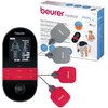 Image de Beurer EM 59 Électrostimulateur musculaire TENS/EMS, 4-en-1 pour la thérapie de la douleur, la stimulation musculaire, le massage et avec fonction chaleur, avec 4 électrodes et batterie.