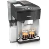 Image de SIEMENS, machine à café tout automatique, EQ500, aromaDouble Shot, autoMilk Clean, ceramDrive, bandeau coffeeSelect, fonction double tasse, Noir/Argenté, TQ513R01