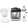 Image de BOSCH MUMS6ZS18 Series 6 - Robot pâtissier MUM 6, Balance intégrée, bol en plastique avec couvercle plus bol en inox - 1600 W, Noir, inox brossé